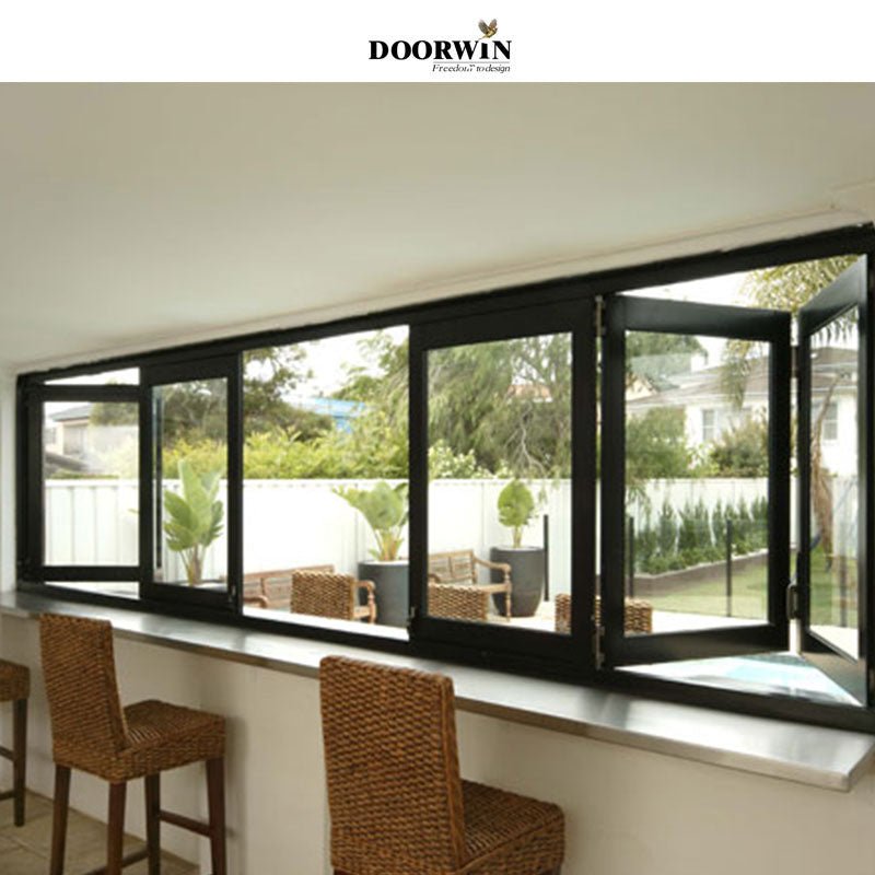 Aluminium tempered glass bifolding windows horizontal folding local window aluminium bifold window — product image 6