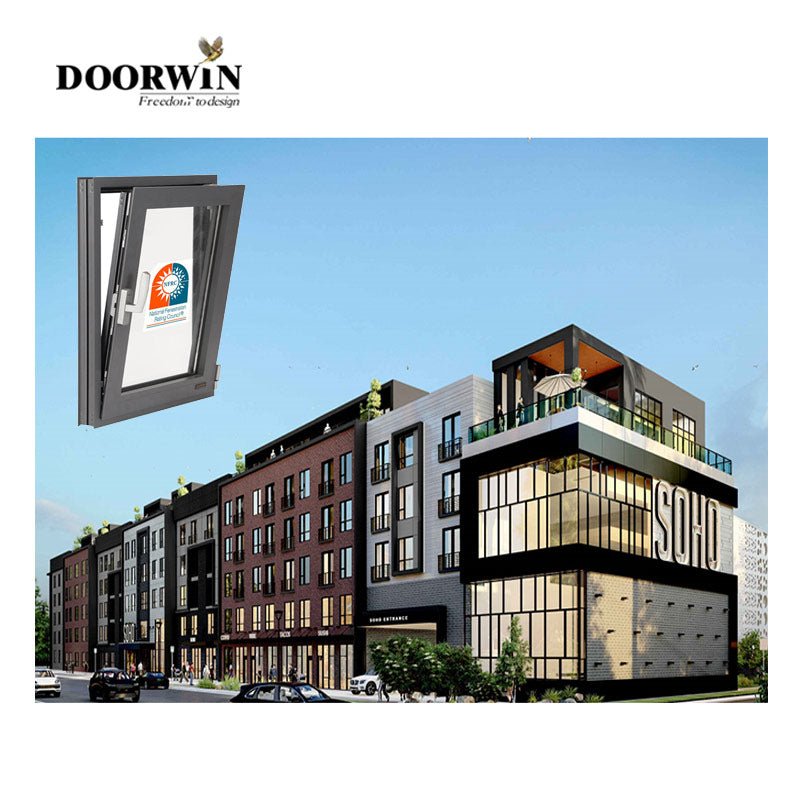 Aluminium windows custom design dazhong black hurricane weather argon gas windows windows - Doorwin Group Windows & Doors