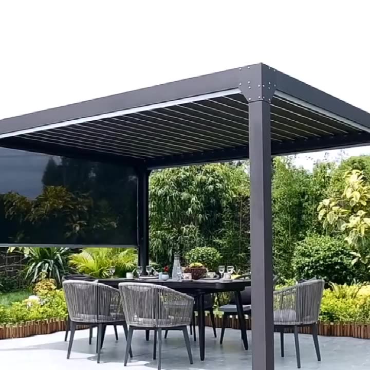 Aluminum alloy electric waterproof louver roof modern summerhouse - Doorwin Group Windows & Doors