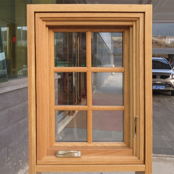 aluminum clad oak wood crank casement window for house by Doorwin — product image 4