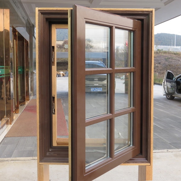 aluminum clad oak wood crank casement window for house by Doorwin - Doorwin Group Windows & Doors