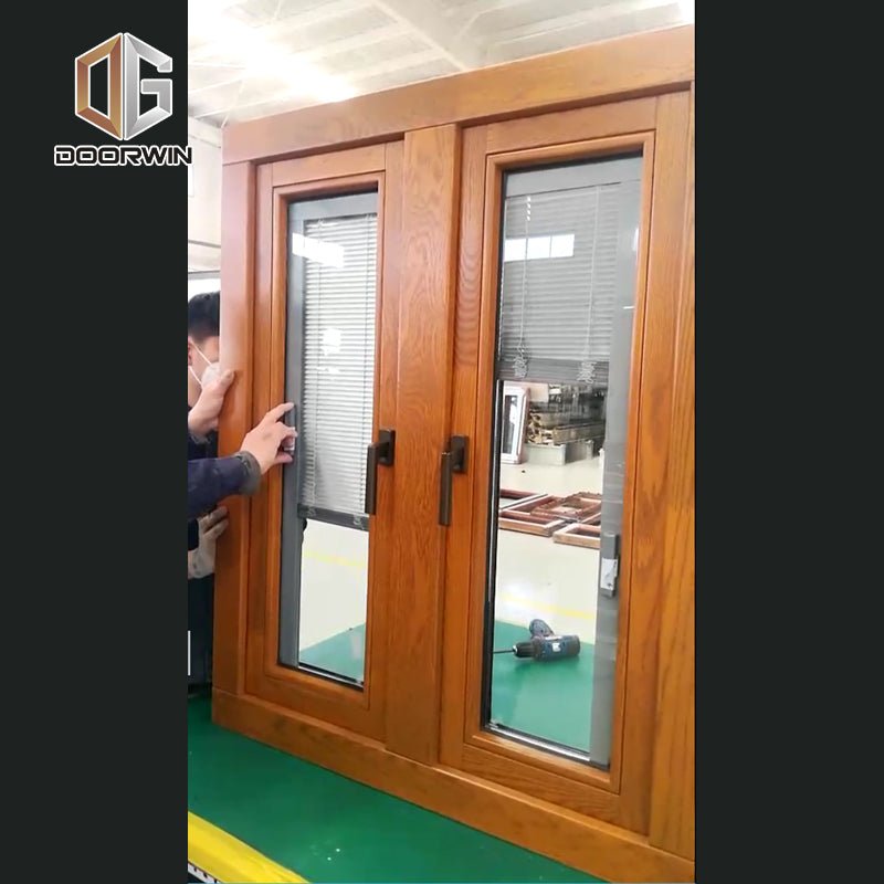 Aluminum clad oak wood French push out casement window - Doorwin Group Windows & Doors