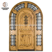 America OEM hand carved arched top double french front doors with transom side lite frosted glass by Doorwin - Doorwin Group Windows & Doors