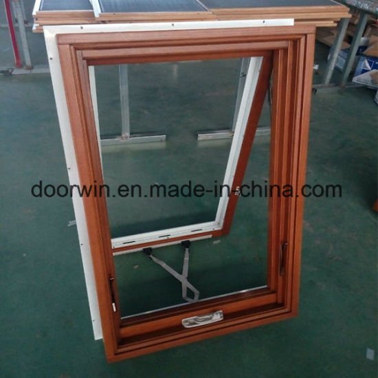 American Awning Window with Foldable Crank Handle, Timber Window with Exterior Aluminum Cladding - China Low Emissivity Awning Window, Waterproof Window Screen - Doorwin Group Windows & Doors