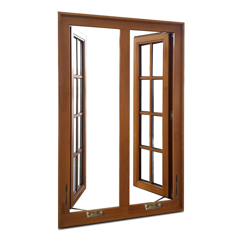 American Casement and Awning Window With Foldable crank handle, Timber Window With Exterior Aluminum Cladding02 - Doorwin Group Windows & Doors
