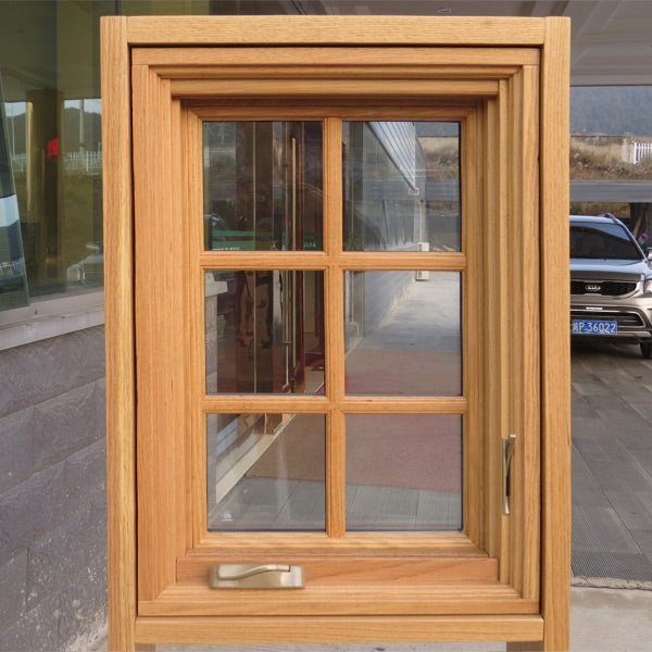 American Casement Window Foldable crank handle aluminum clad solid oak wood - Doorwin Group Windows & Doors