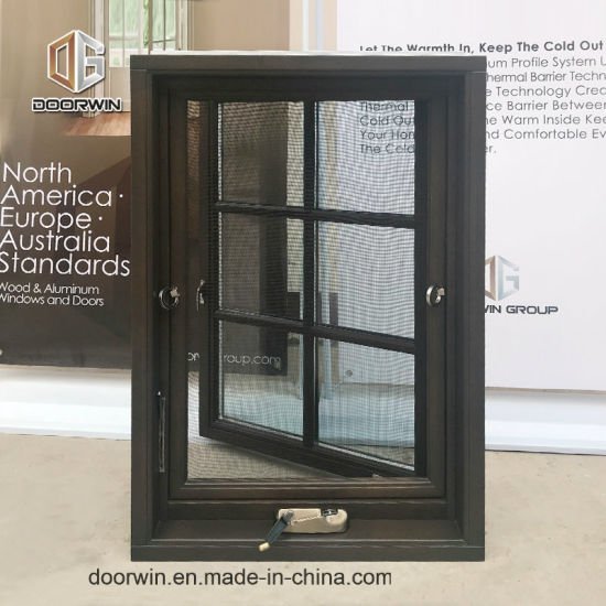 American Casement Window Foldable Crank Handle Aluminum Clad Solid Oak Wood - Awing Window Decorative Grille Designs — product image 0