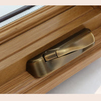 American Casement Window Foldable crank handle  aluminum  clad solid oak wood window with grill design — thumbnail 12