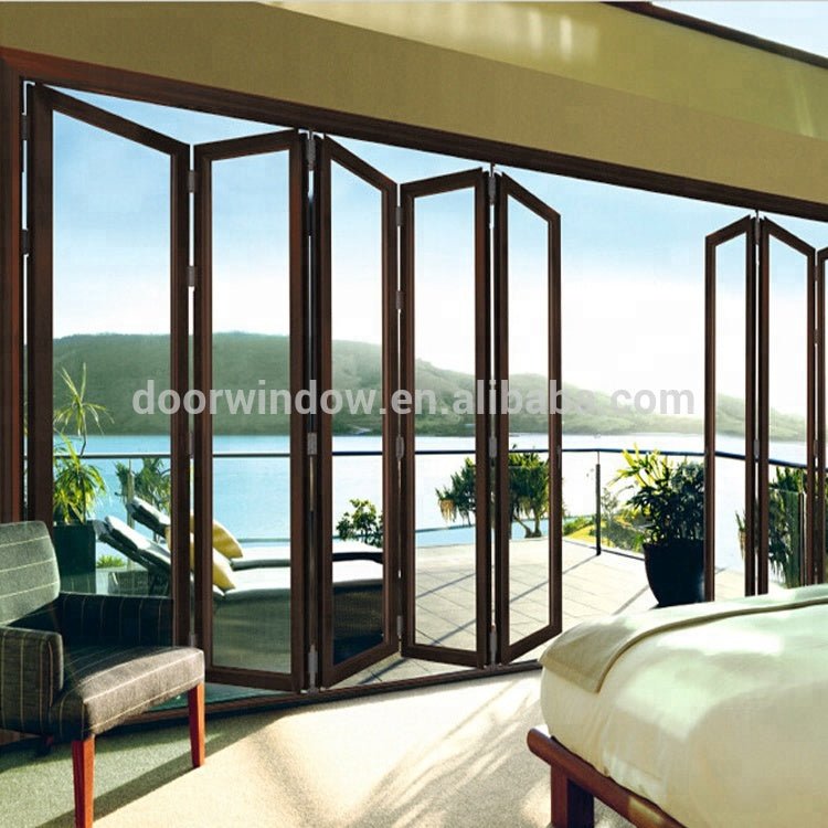 American Certified New product ideas 2018 waterproof double glass hidden folding door by Doorwin — product image 3