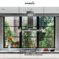 American House Solid Wood  Grill Design Swing Out Crank Casement Window with Fly Screen — thumbnail 2