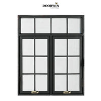 American House Solid Wood  Grill Design Swing Out Crank Casement Window with Fly Screen — thumbnail 4