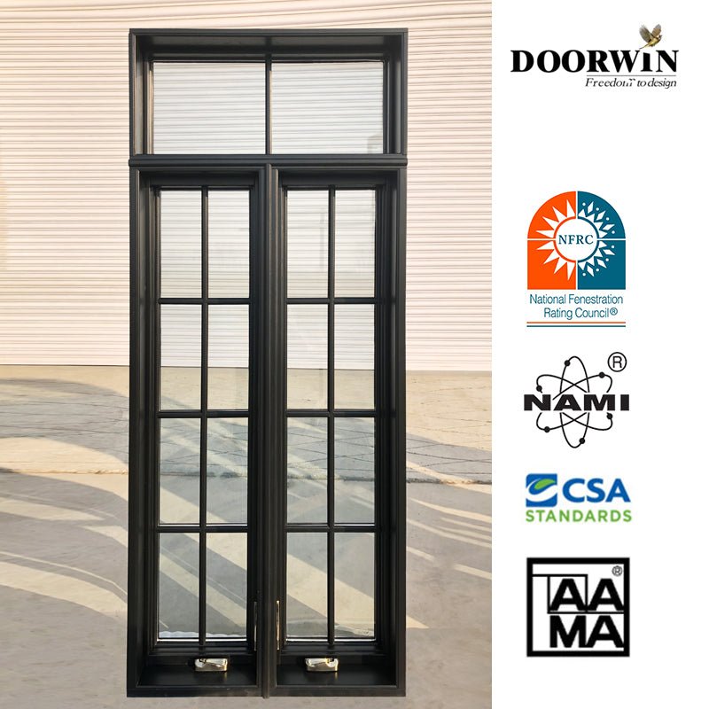 American House Solid Wood  Grill Design Swing Out Crank Casement Window with Fly Screen — product image 3