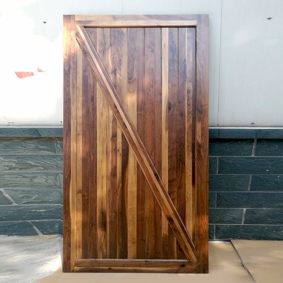 American Style Black Walnut Solid Wood Sliding Door with Hardware - China Door, Barn Door - Doorwin Group Windows & Doors