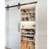 Antique White Large X Brace Bi-Parting Barn Door For Living Room With Sliding Door Hardware by Doorwin — thumbnail 4