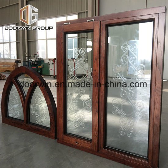 Arched Fixed Transom Awning Window with Carved Glass - China House Windows, Double Glazed Windows — product image 0