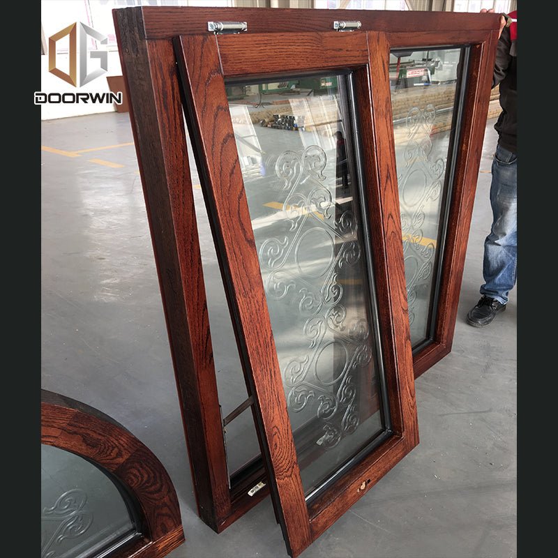 Arched fixed transom with carved glass - Doorwin Group Windows & Doors