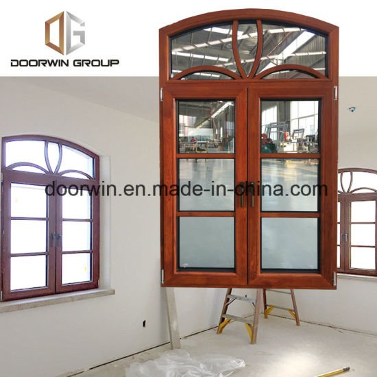 Arched Thermal Break Aluminum Window with Oak Wood Cladding - China Fixed Round Window, Round Top Windows — product image 0