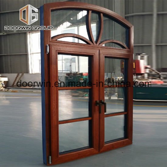 Arched Thermal Break Aluminum Window with Oak Wood Cladding From Inside-Antique Round Top Window — product image 0
