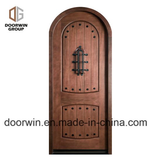 Arched Top Iron Clavos Door Design with Q-Lon Weather Strip Insulation and Solid Wood Front Door Frame - China Arched Top Doors, Door Design — product image 0