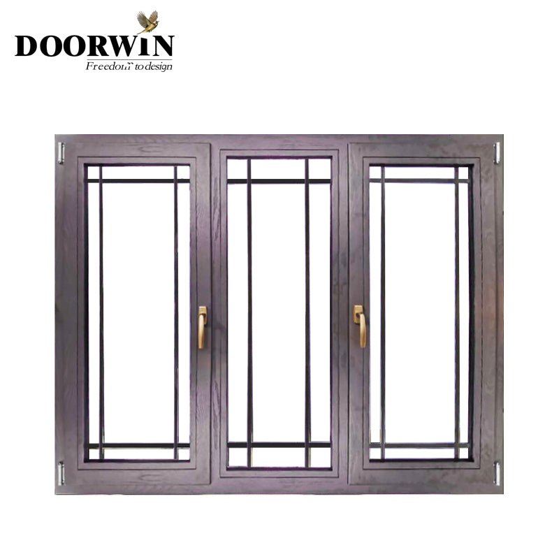 Australia Standard  energy saving Low-E Glass Grille Design Sound Proof Inward Opening Aluminum Clad Wood Casement Door and Wind — product image 2