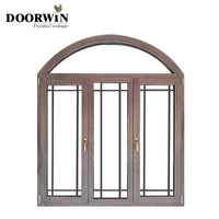 Australia Standard  energy saving Low-E Glass Grille Design Sound Proof Inward Opening Aluminum Clad Wood Casement Door and Wind — thumbnail 3