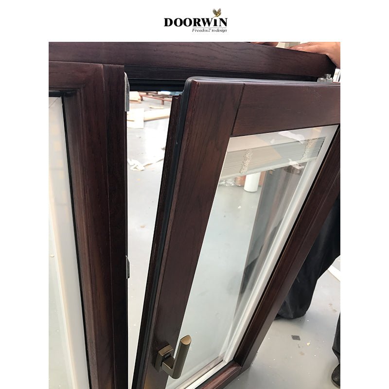 Australia Standard  energy saving Low-E Glass Grille Design Sound Proof Inward Opening Aluminum Clad Wood Casement Door and Wind — product image 4