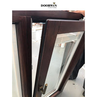 Australia Standard  energy saving Low-E Glass Grille Design Sound Proof Inward Opening Aluminum Clad Wood Casement Door and Wind — thumbnail 4