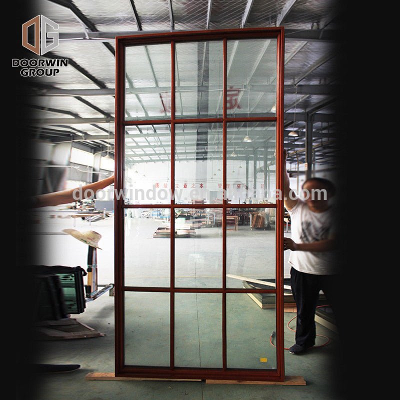 Better heat insulation 67mm profile pine clad thermal break aluminum gray casement windowby Doorwin - Doorwin Group Windows & Doors