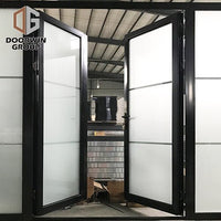Black powder coated Color Thermal Break Aluminum hinged French Doors - 01 — thumbnail 4