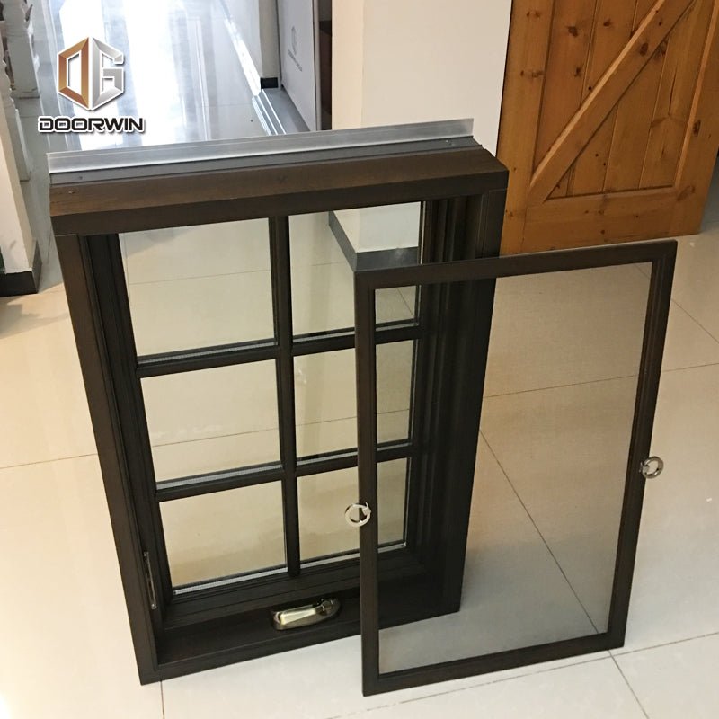 black stain color crank out open window oak wood with aluminum clading — product image 7