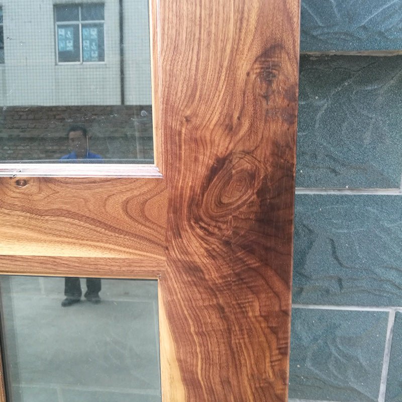 Black walnut solid wood main door designs with CE certificate glass and sidelightby Doorwin - Doorwin Group Windows & Doors