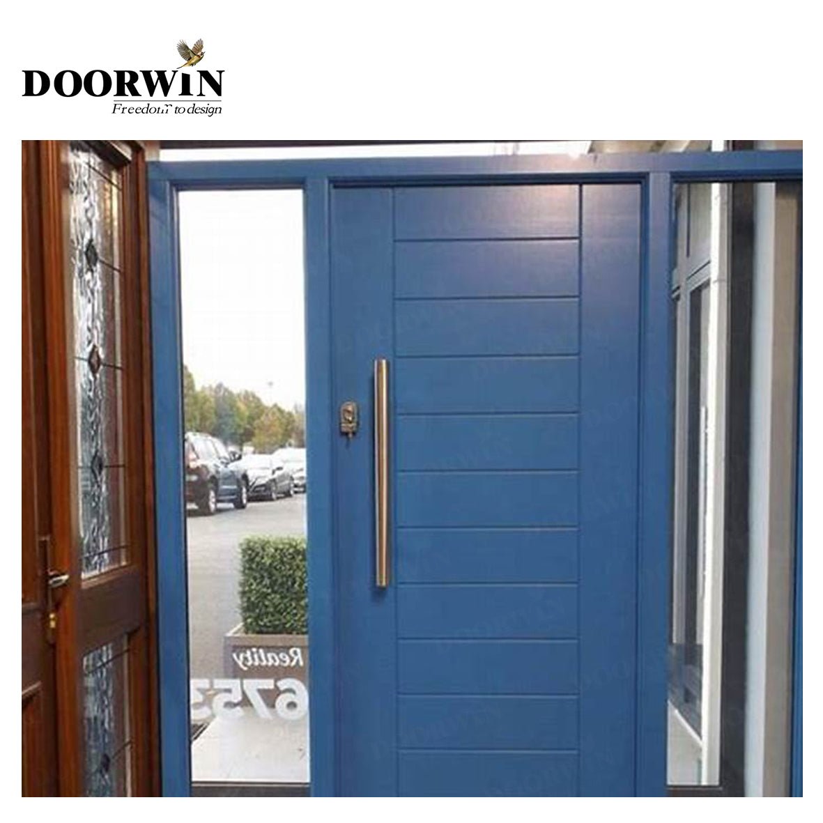 Canada Brooks DOORWIN Wooden doors for arc interiors wood grain entrance door solid wood with patterns casement door — product image 4