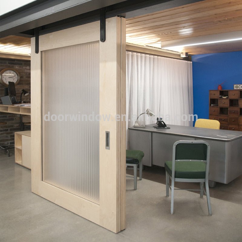 Canada pine larch wood interior doors ready door frame white color barn sliding door with track by Doorwin - Doorwin Group Windows & Doors