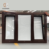 Canada project case oak wood window 3 panel with built in shutter — thumbnail 2