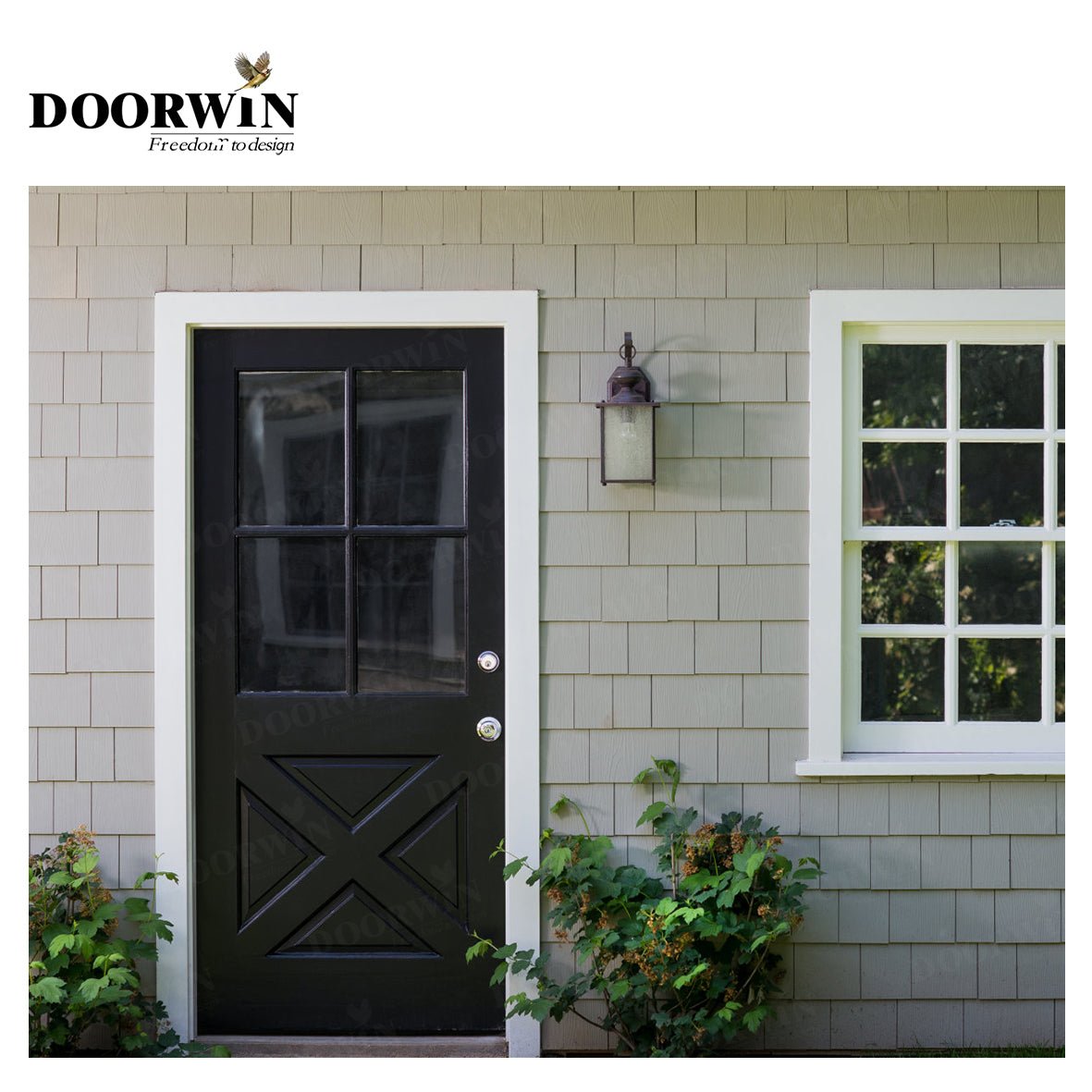 Canada Victoria DOORWIN Wooden single front door designs with fully tempered safty glass door — product image 2