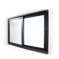 Casement awning sliding window blue tinted glass black with mesh by Doorwin on Alibaba — thumbnail 1