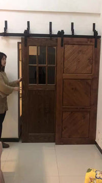 Cellar Rustic Barn Door with Sliding Rail System by Doorwin — thumbnail 2