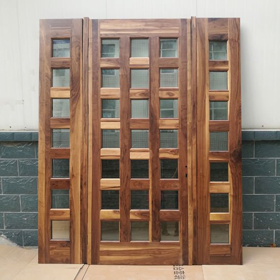China Factory Finshed Door Best Price Entrance Solid Wood Door with Grille Made of Black Walnut - China Door, Solid Wood Door - Doorwin Group Windows & Doors