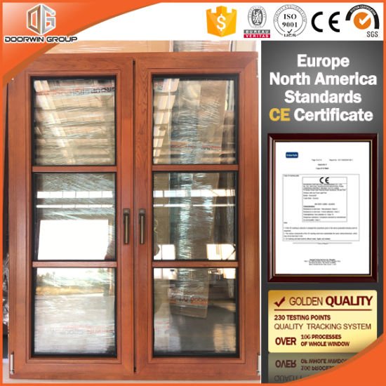 China Factory Provide Multi-Functional Oak Wood French Casement Window with Hardware - China Window, Wood Aluminum Window — product image 0