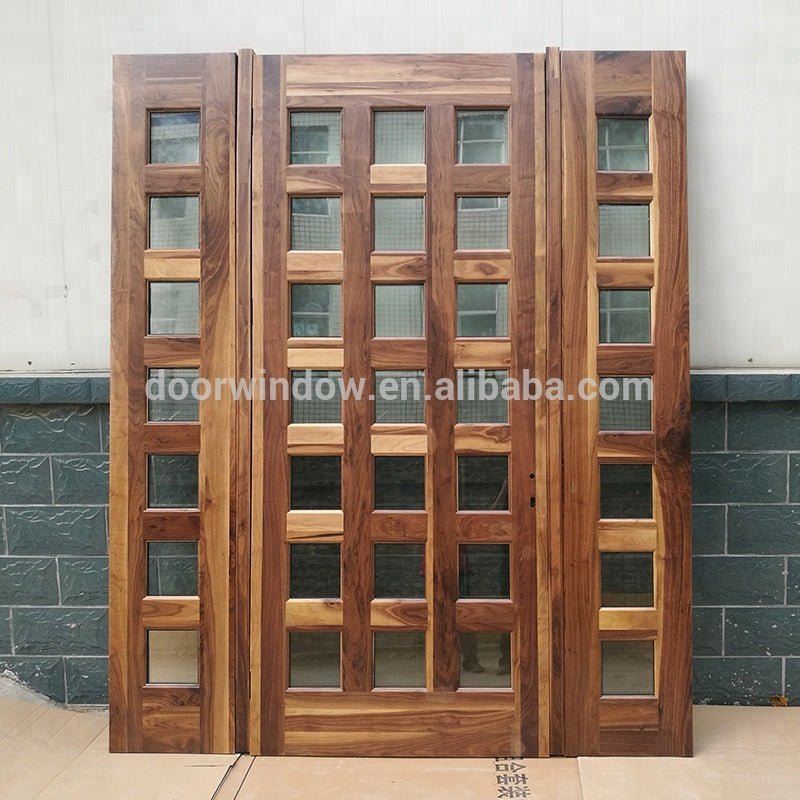 china solid wood doors factory best price entrance solid wood door with grille made of black walnutby Doorwin - Doorwin Group Windows & Doors