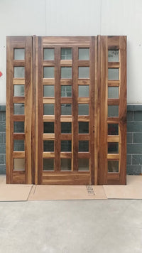 china solid wood doors factory best price entrance solid wood door with grille made of black walnutby Doorwin — thumbnail 2
