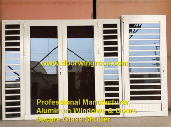 China Top Quality Aluminum Secure Glass Shutter Windows, Caribbean Aluminum Louver Window with French Glass Doors - China Aluminum Glass Shutter, Shutter Window — product image 0