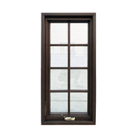 Chinese factory aluminum clad wood tilt and turn window casement hand crank wooden windows — thumbnail 1
