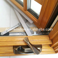 Chinese factory aluminum clad wood tilt and turn window casement hand crank wooden windows — thumbnail 2