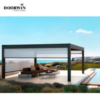 Courtyard aluminum alloy electric roof awning garden modern villa outdoor aluminum shed — thumbnail 3