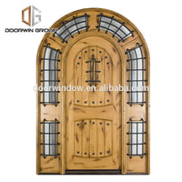 Custom size entry french doors solid wood front door with glass by Doorwin — thumbnail 1