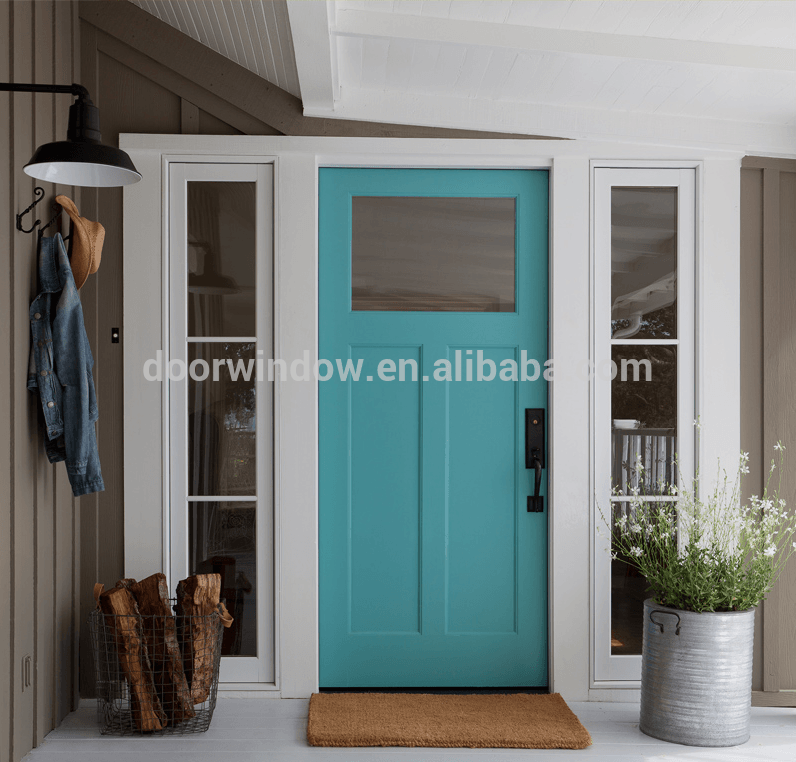 Customer front entry door solid wood panels door with sidelite glass panels for ideas by Doorwin — product image 2