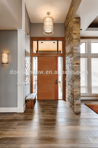 Customer front entry door solid wood panels door with sidelite glass panels for ideas by Doorwin — thumbnail 5