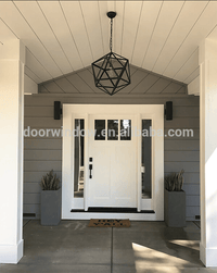 Customer front entry door solid wood panels door with sidelite glass panels for ideas by Doorwin — thumbnail 1