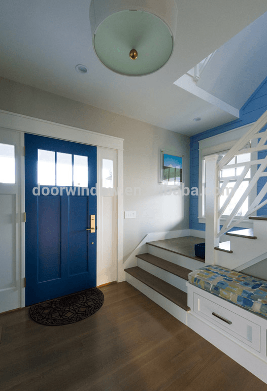 Customer front entry door solid wood panels door with sidelite glass panels for ideas by Doorwin - Doorwin Group Windows & Doors